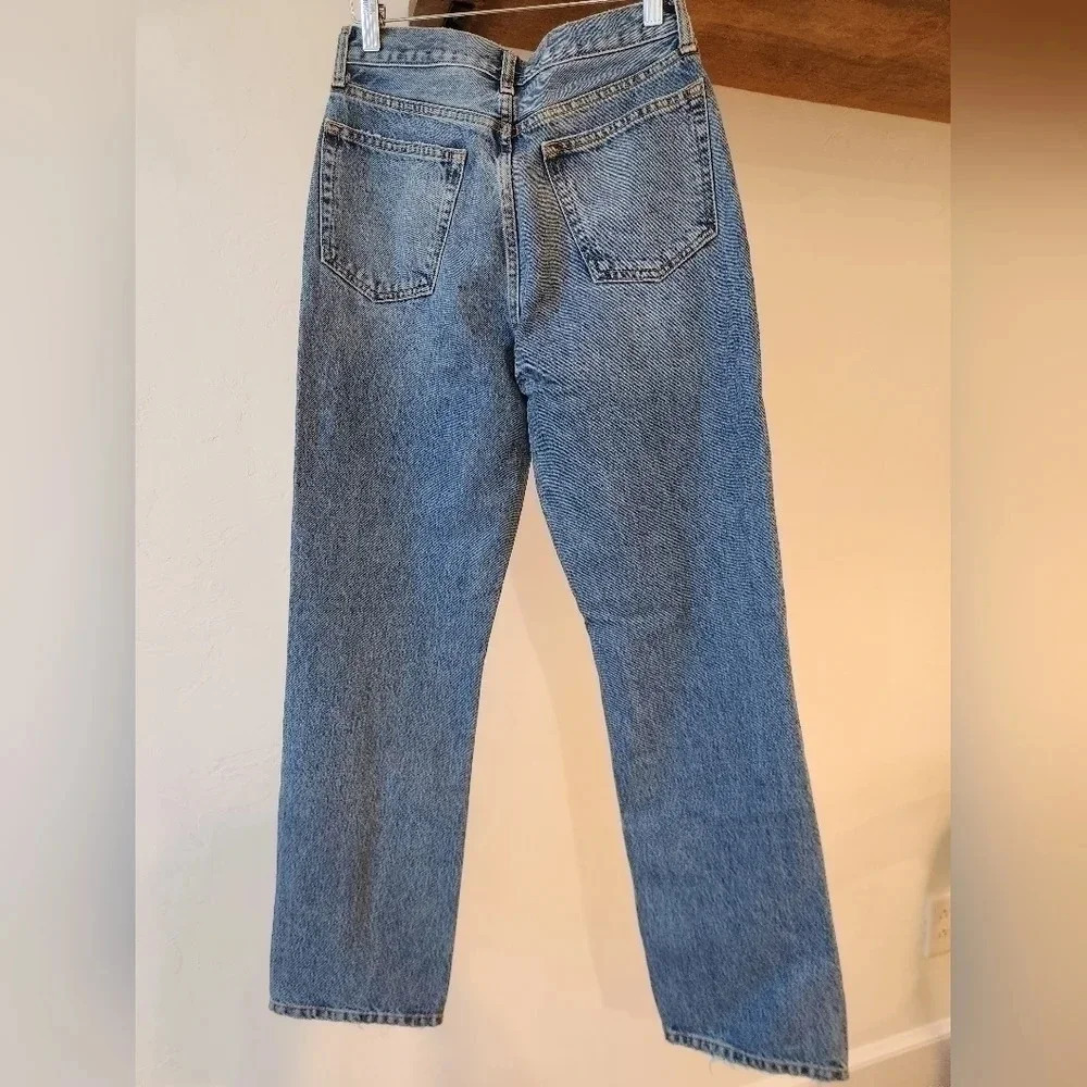 NWT || TOPSHOP || Dad denim, mid rise, baggy, loose, distressed, size 2 - Picture 3 of 7